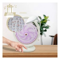 Circulador Compacto Recargable con Iluminacion Integrada 3 Velocidades Lila Y+Regalo Sticker